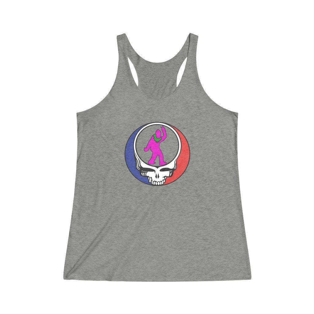 Peace Squatch Blank-Women's Tri-Blend Racerback Tank-Printify-dead threads,DTG,Slim fit,Tank Tops,Women's Clothing