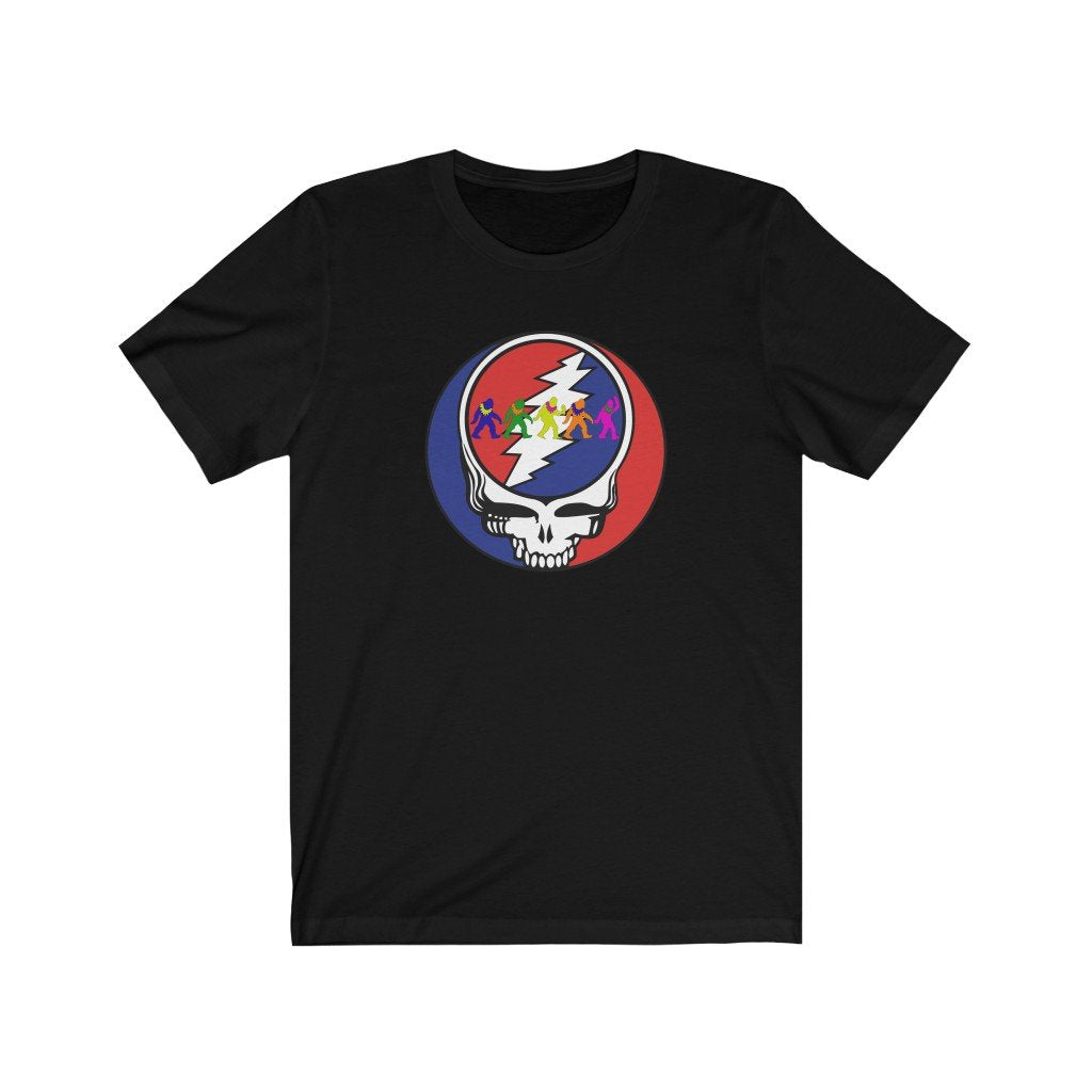 DANCING SQUATCHES-Printify-BIG FOOOT,BOB WEIR,BOBBY,Cotton,Crew neck,DEAD,DEAD & CO.,DEAD THREADS,DTG,GRATEFUL DEAD,JERRY,JERRY GARCIA,Men's Clothing,Regular fit,SQUATCH,T-shirts,Unisex,Women's Clothing