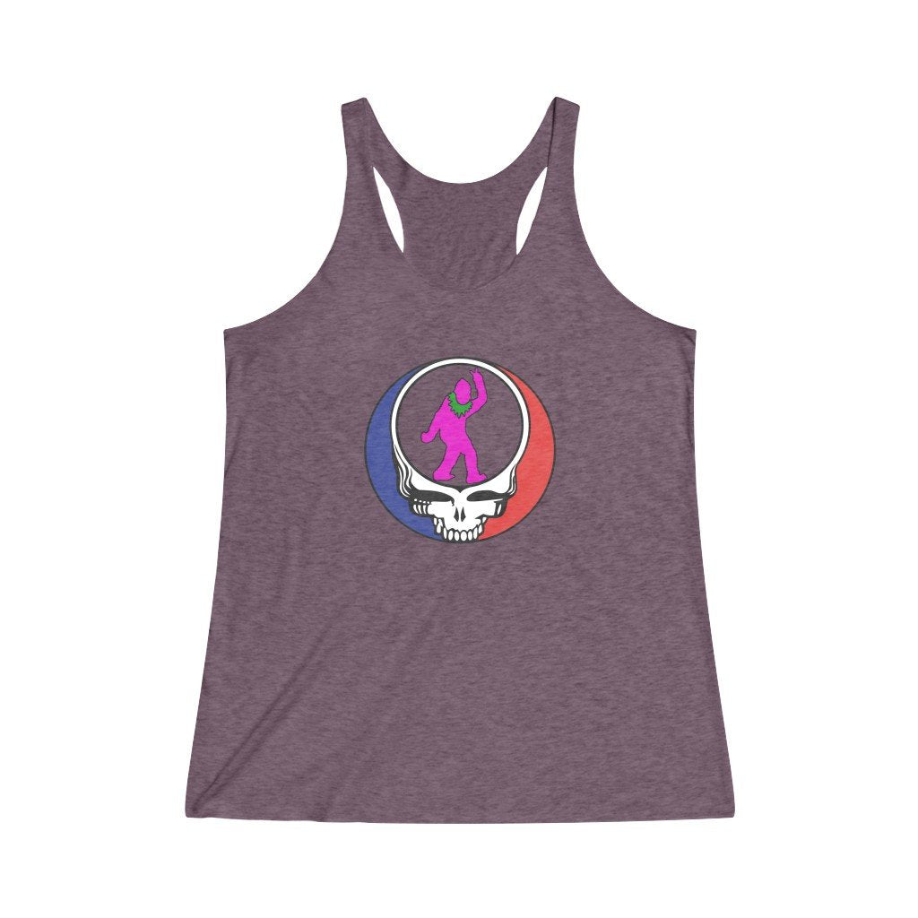 Peace Squatch Blank-Women's Tri-Blend Racerback Tank-Printify-dead threads,DTG,Slim fit,Tank Tops,Women's Clothing