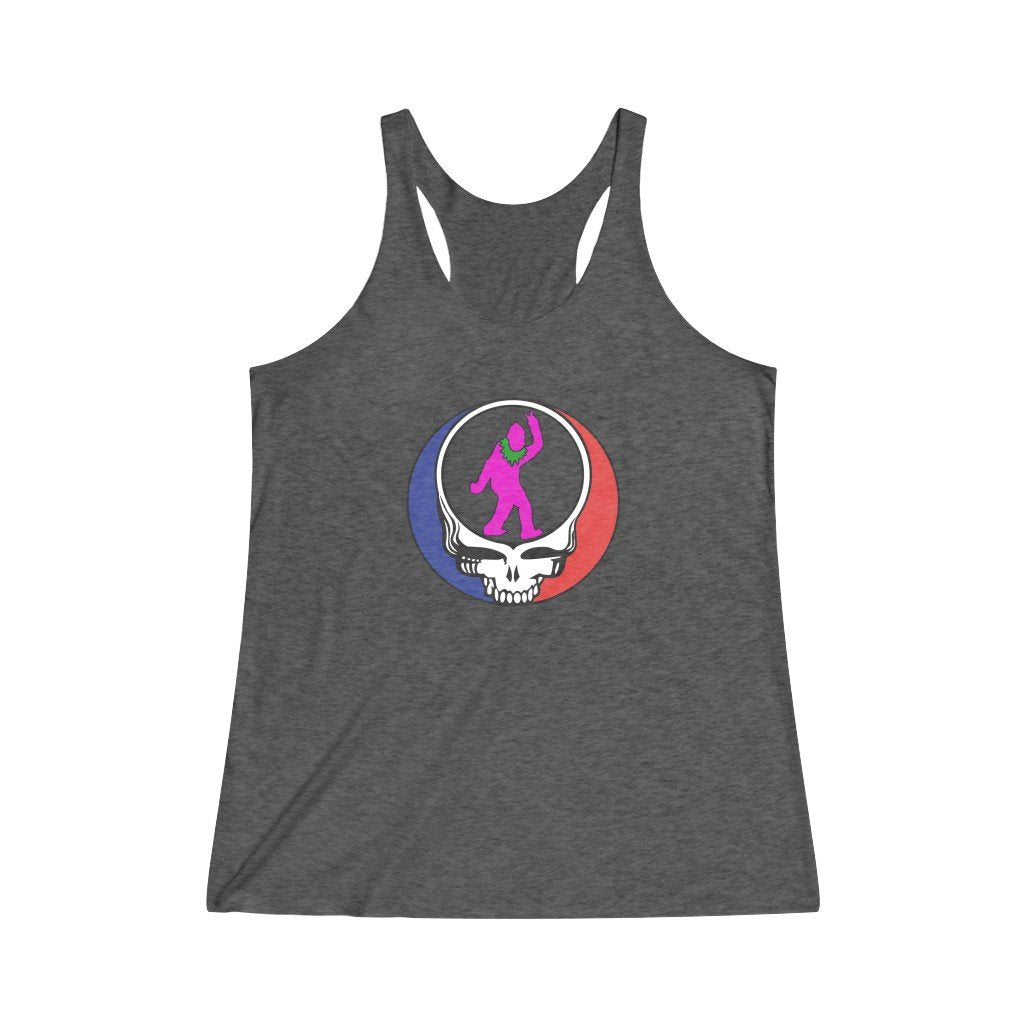 Peace Squatch Blank-Women's Tri-Blend Racerback Tank-Printify-dead threads,DTG,Slim fit,Tank Tops,Women's Clothing