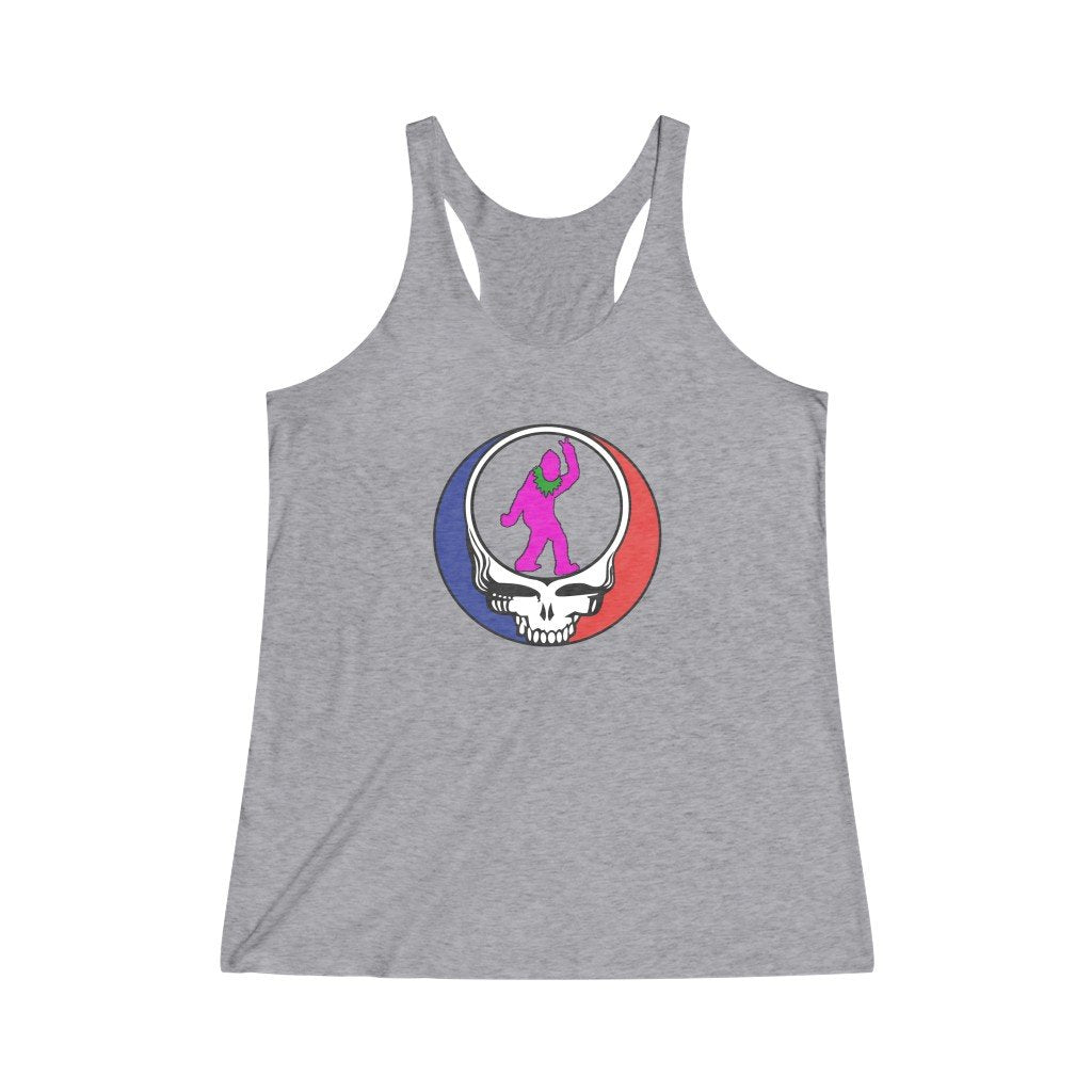 Peace Squatch Blank-Women's Tri-Blend Racerback Tank-Printify-dead threads,DTG,Slim fit,Tank Tops,Women's Clothing