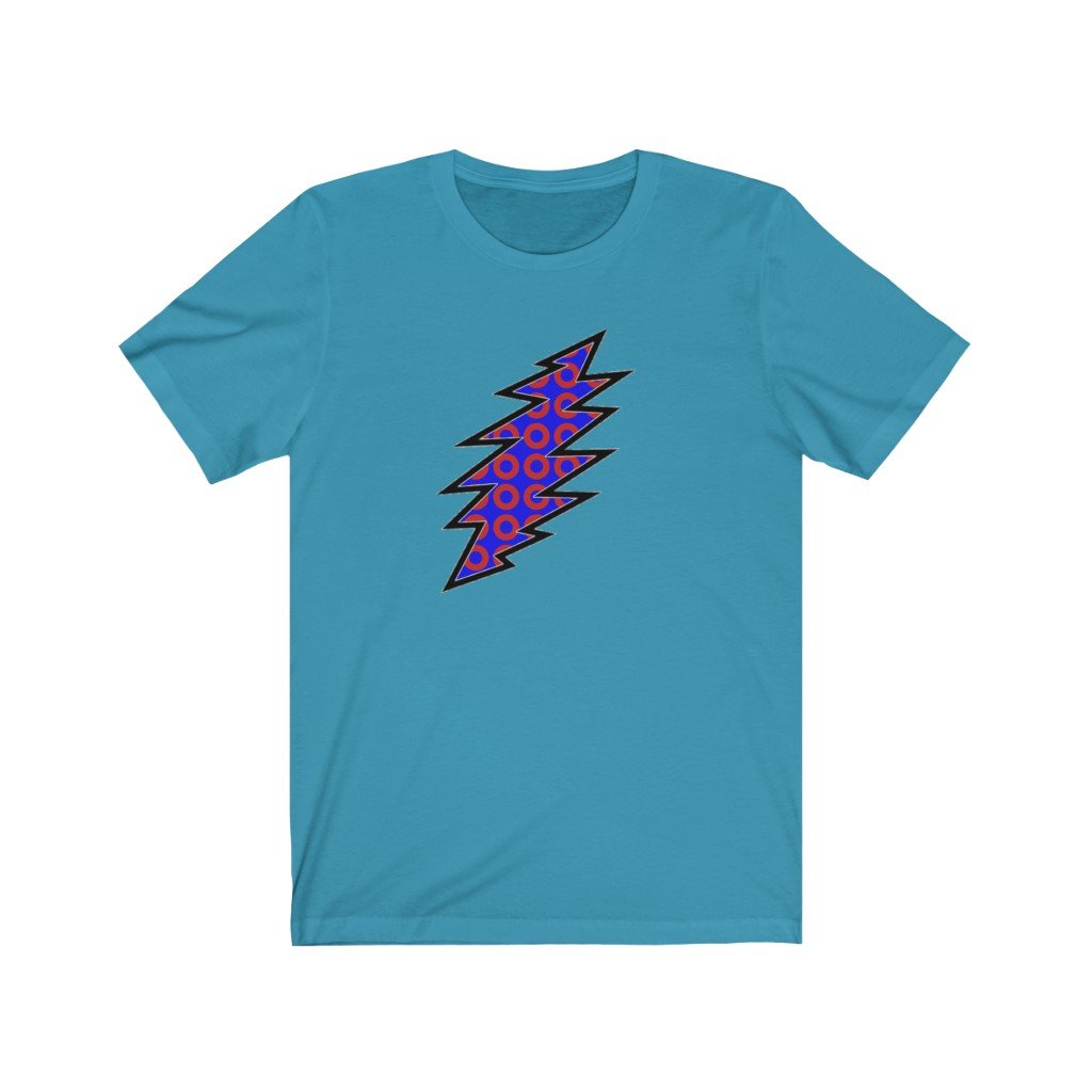 LIGHTNING BOLT WITH DONUTS-Printify-Cotton,Crew neck,DEAD THREADS,DTG,GRATEFUL DEAD,LIGHTNING BOLT,Men's Clothing,PHISH,PHISH PHASHIONS,Regular fit,T-shirts,Unisex,Women's Clothing