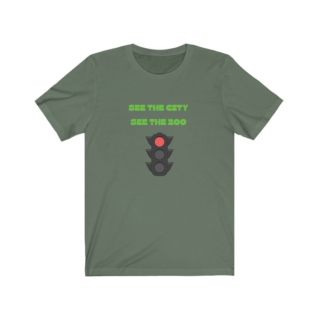SEE THE CITY, SEE THE ZOO - TRAFFIC LIGHT WON'T LET ME THROUGH-Printify-Cotton,Crew neck,DTG,Men's Clothing,PHISH,PHISH PHASHIONS,Regular fit,T-shirts,Unisex,Women's Clothing