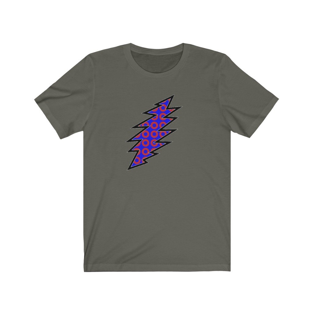 LIGHTNING BOLT WITH DONUTS-Printify-Cotton,Crew neck,DEAD THREADS,DTG,GRATEFUL DEAD,LIGHTNING BOLT,Men's Clothing,PHISH,PHISH PHASHIONS,Regular fit,T-shirts,Unisex,Women's Clothing