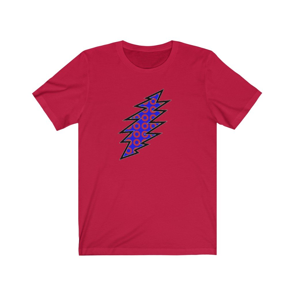 LIGHTNING BOLT WITH DONUTS-Printify-Cotton,Crew neck,DEAD THREADS,DTG,GRATEFUL DEAD,LIGHTNING BOLT,Men's Clothing,PHISH,PHISH PHASHIONS,Regular fit,T-shirts,Unisex,Women's Clothing