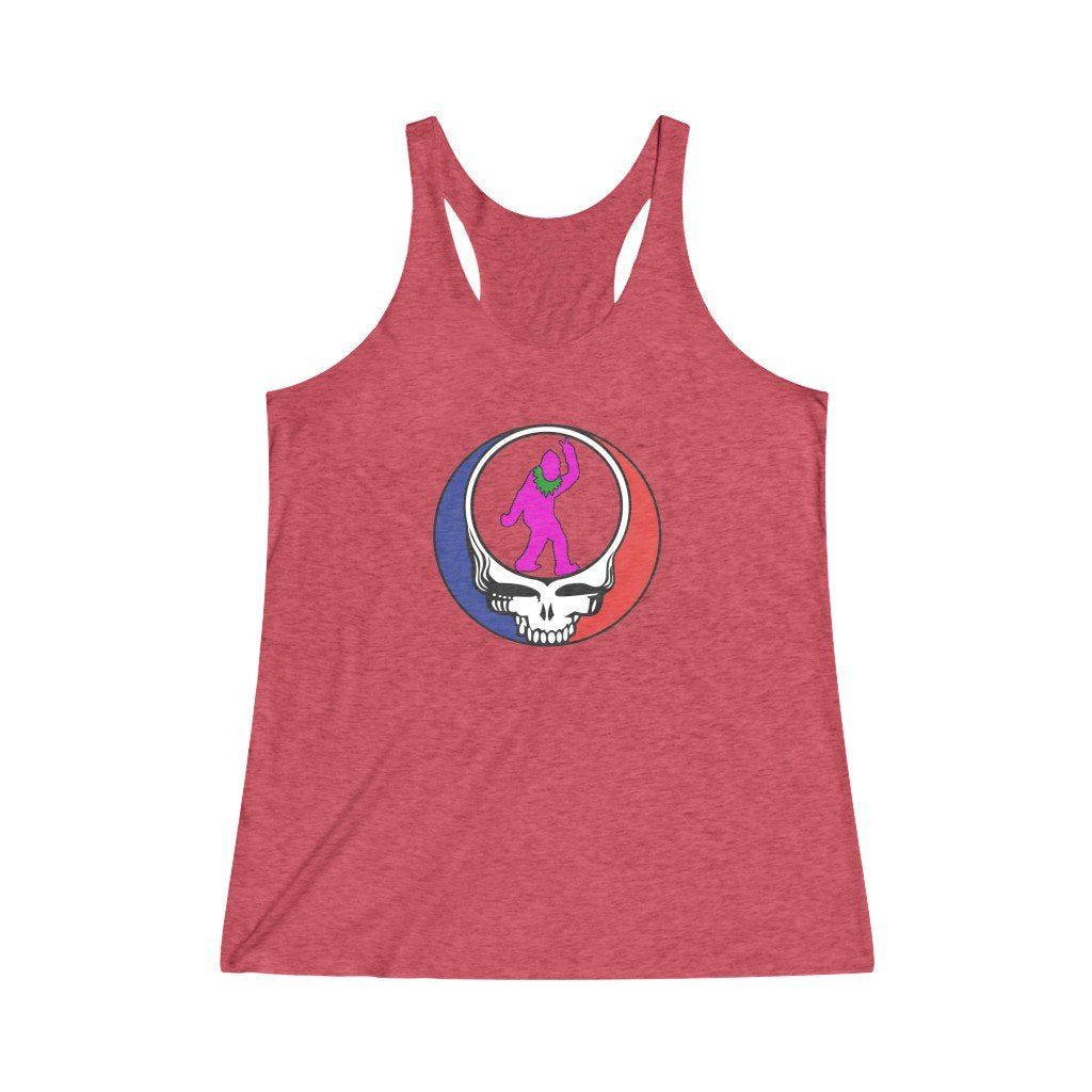 Peace Squatch Blank-Women's Tri-Blend Racerback Tank-Printify-dead threads,DTG,Slim fit,Tank Tops,Women's Clothing