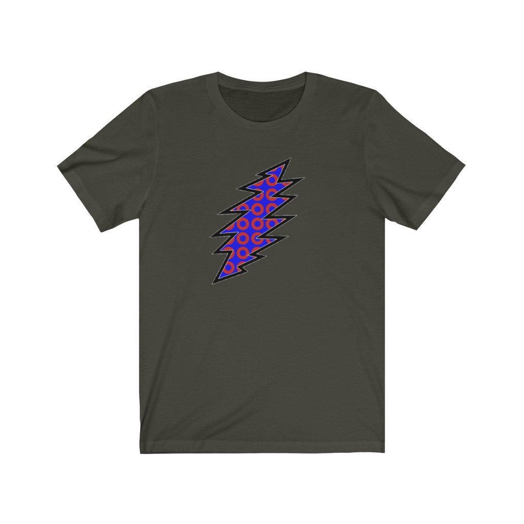 LIGHTNING BOLT WITH DONUTS-Printify-Cotton,Crew neck,DEAD THREADS,DTG,GRATEFUL DEAD,LIGHTNING BOLT,Men's Clothing,PHISH,PHISH PHASHIONS,Regular fit,T-shirts,Unisex,Women's Clothing