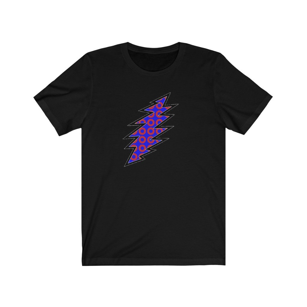 LIGHTNING BOLT WITH DONUTS-Printify-Cotton,Crew neck,DEAD THREADS,DTG,GRATEFUL DEAD,LIGHTNING BOLT,Men's Clothing,PHISH,PHISH PHASHIONS,Regular fit,T-shirts,Unisex,Women's Clothing