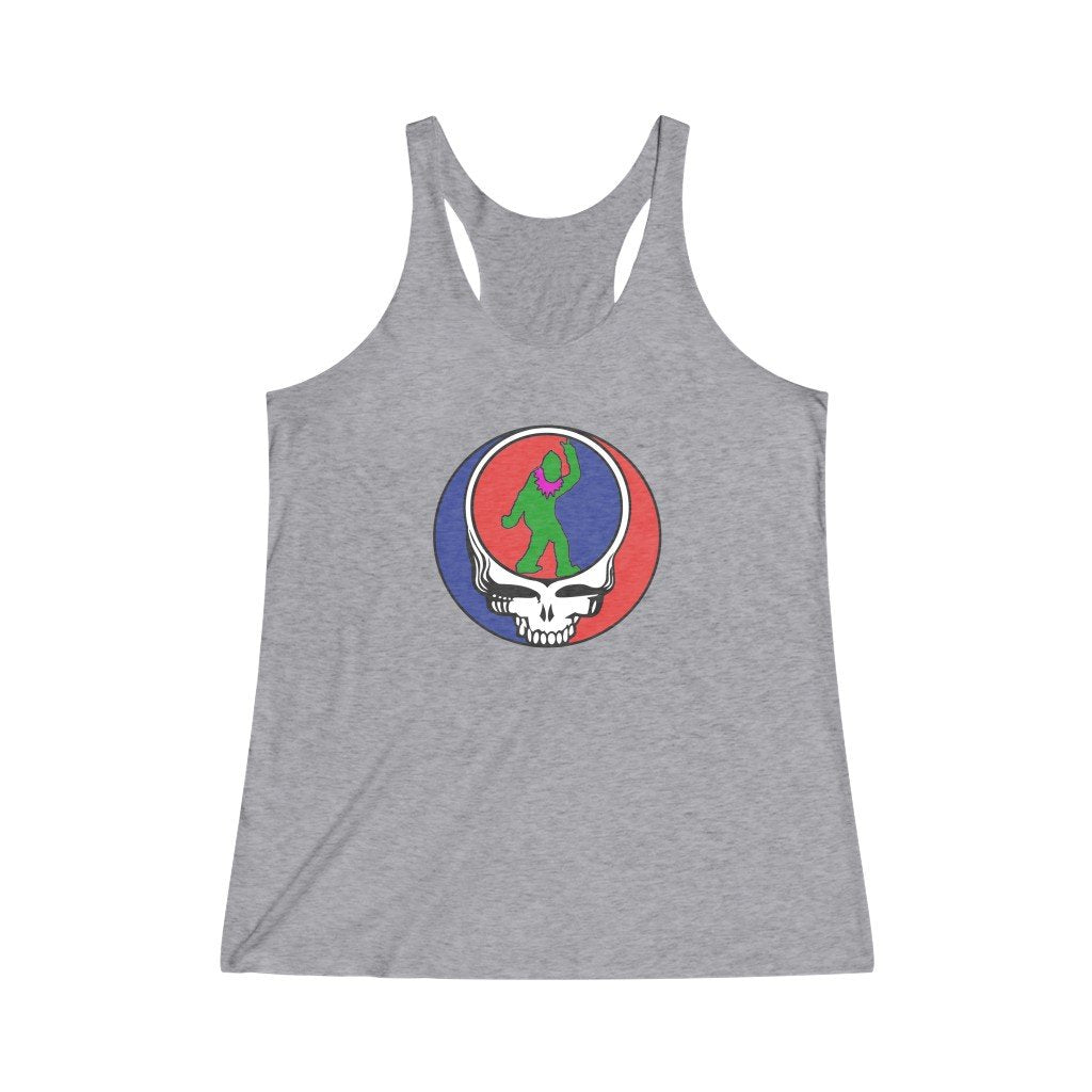 Peace Squatch Color-Women's Tri-Blend Racerback Tank-Printify-dead threads,DTG,Slim fit,Tank Tops,Women's Clothing