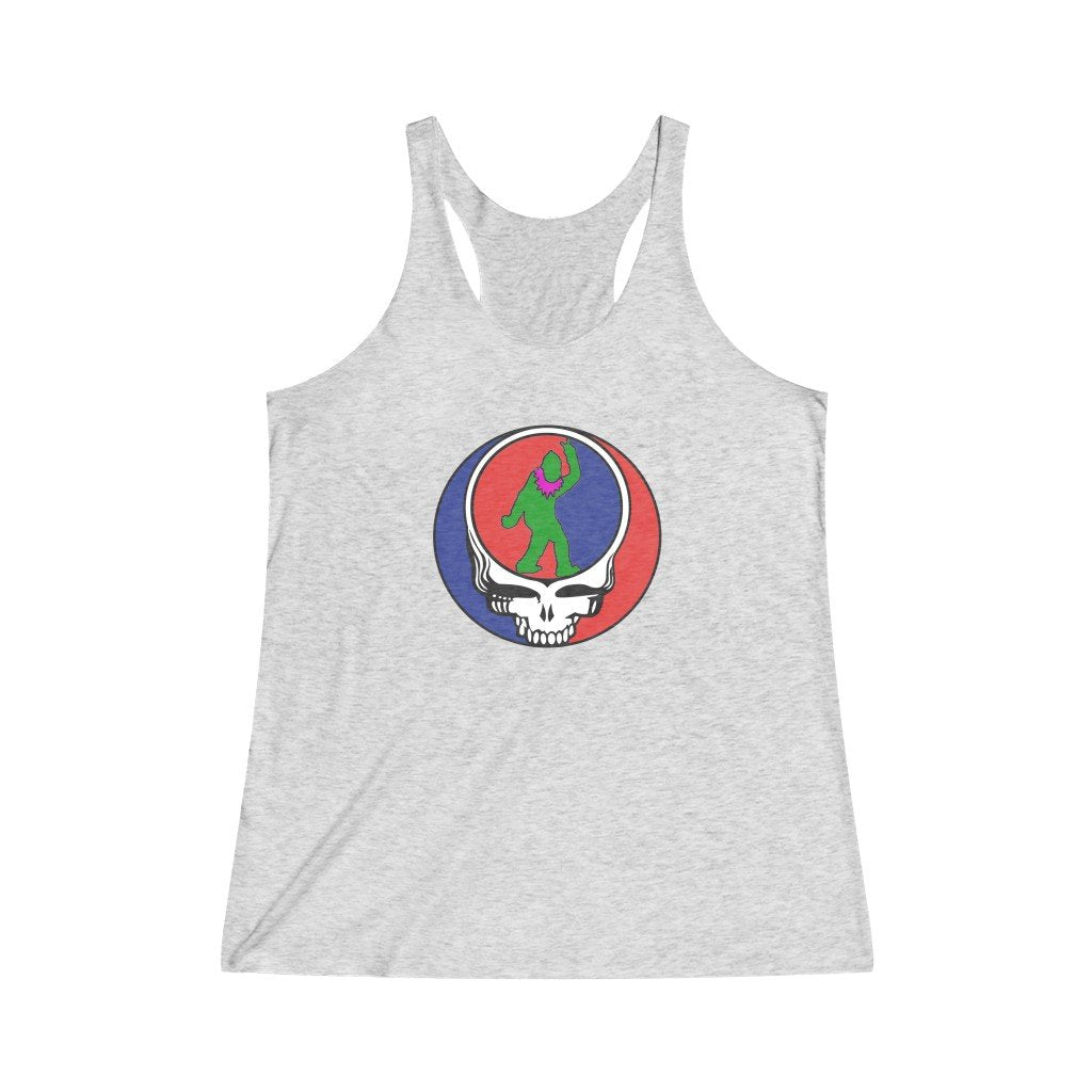 Peace Squatch Color-Women's Tri-Blend Racerback Tank-Printify-dead threads,DTG,Slim fit,Tank Tops,Women's Clothing