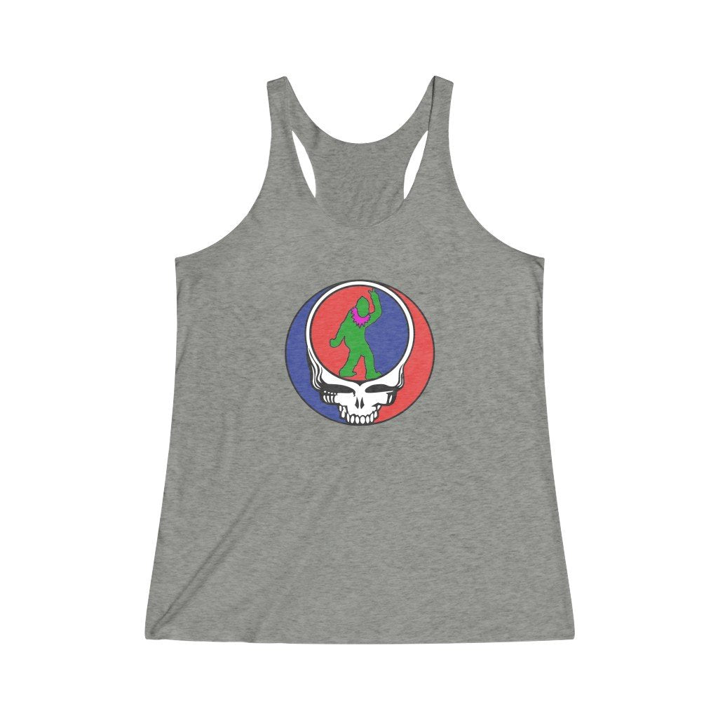 Peace Squatch Color-Women's Tri-Blend Racerback Tank-Printify-dead threads,DTG,Slim fit,Tank Tops,Women's Clothing