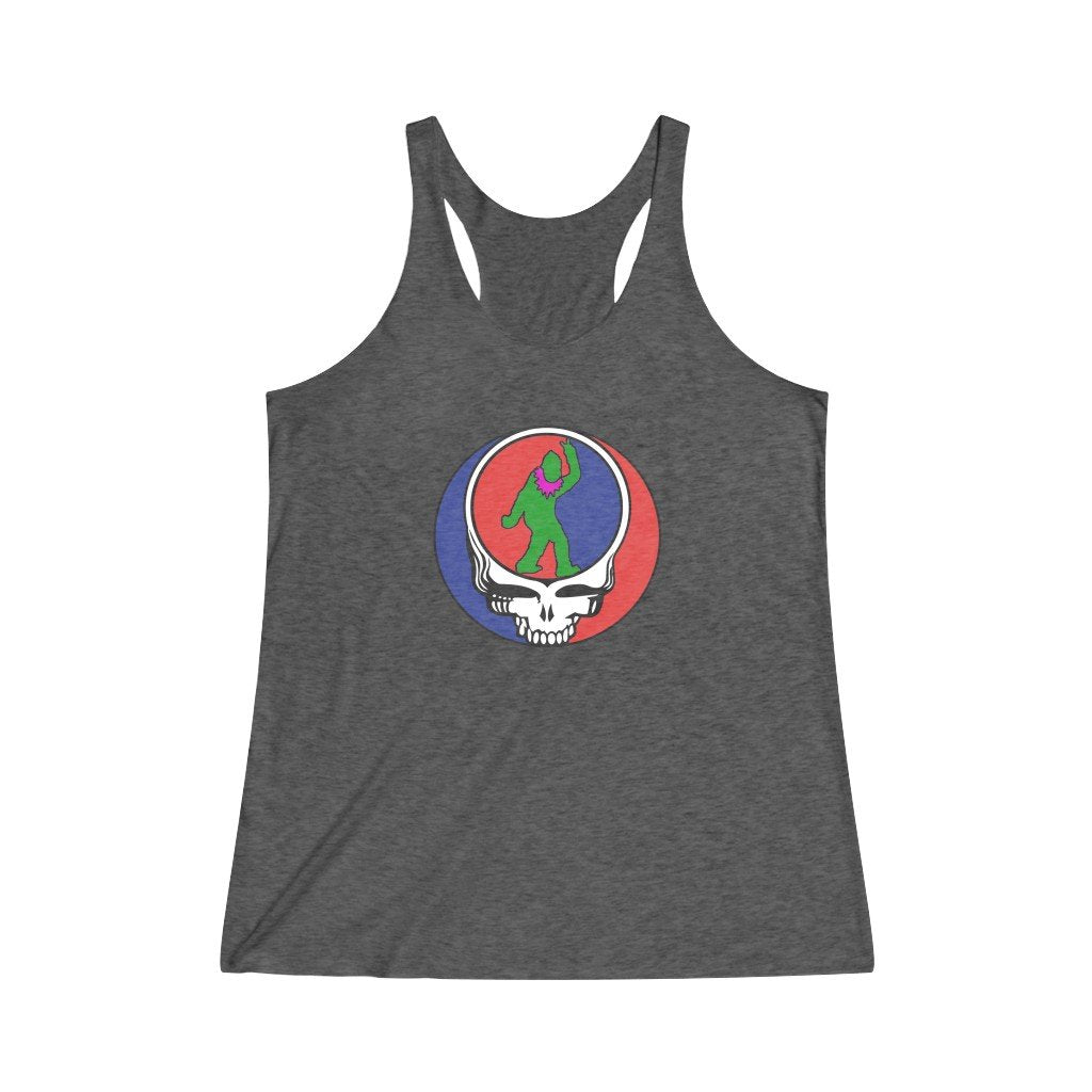 Peace Squatch Color-Women's Tri-Blend Racerback Tank-Printify-dead threads,DTG,Slim fit,Tank Tops,Women's Clothing